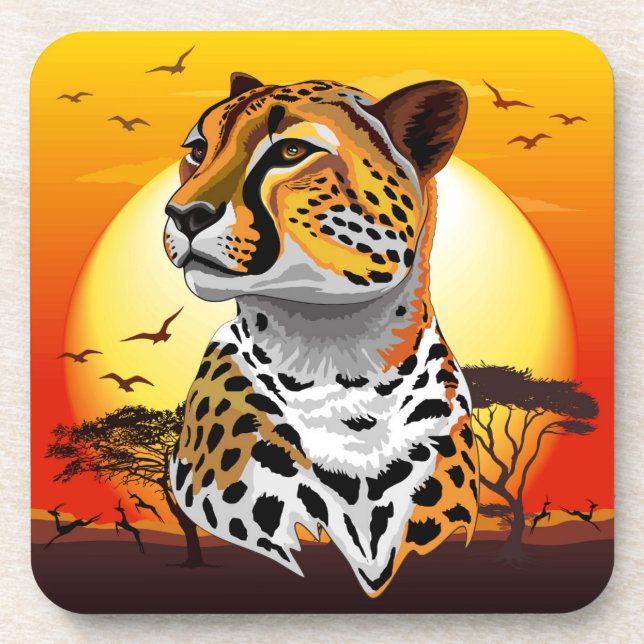 Dessous-de-verre Cheetah African Feline Wild Animal (Devant)