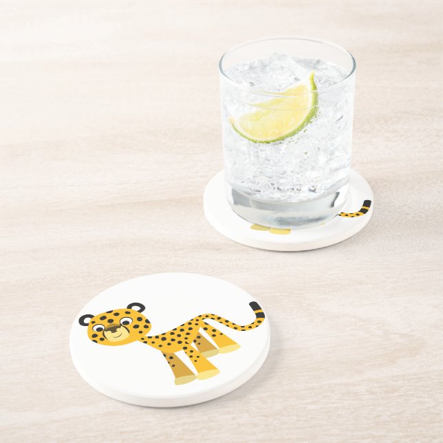 Dessous de verre Cheetah Cartoon Joli (Côté)