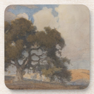 Dessous-de-verre Chêne (1910) – Aquarelle Vintage Majestueuse