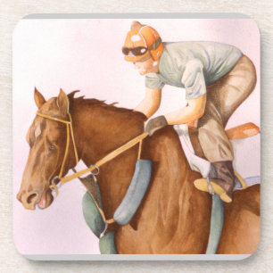 Dessous-de-verre Cheval de course et Jockey