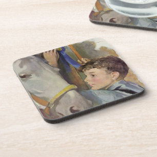 Dessous-de-verre Cheval de course vintage, gagnant du ruban bleu av