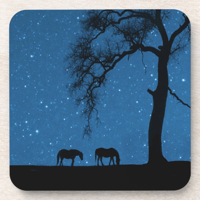 Dessous-de-verre Cheval et Lune et étoiles (Devant)
