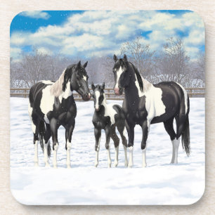 Dessous-de-verre Cheval Pinto Quarter Noir Chevaux Paint Chevaux Da