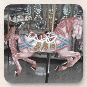 Dessous-de-verre Cheval rose de carrousel