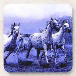 Dessous-de-verre Chevaux de course et Lune Bleue