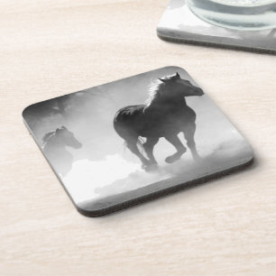 DESSOUS-DE-VERRE CHEVAUX D'ÉQUITATION EN COURANT