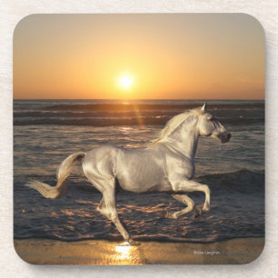 Dessous-de-verre Chevaux d'imaginaire : Coucher du soleil