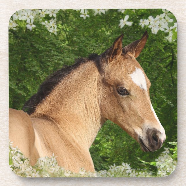 Dessous-de-verre Chevaux d'imaginaire : Fleurs (Devant)