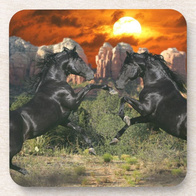 Dessous-de-verre Chevaux d'imaginaire : Magie noire (Devant)