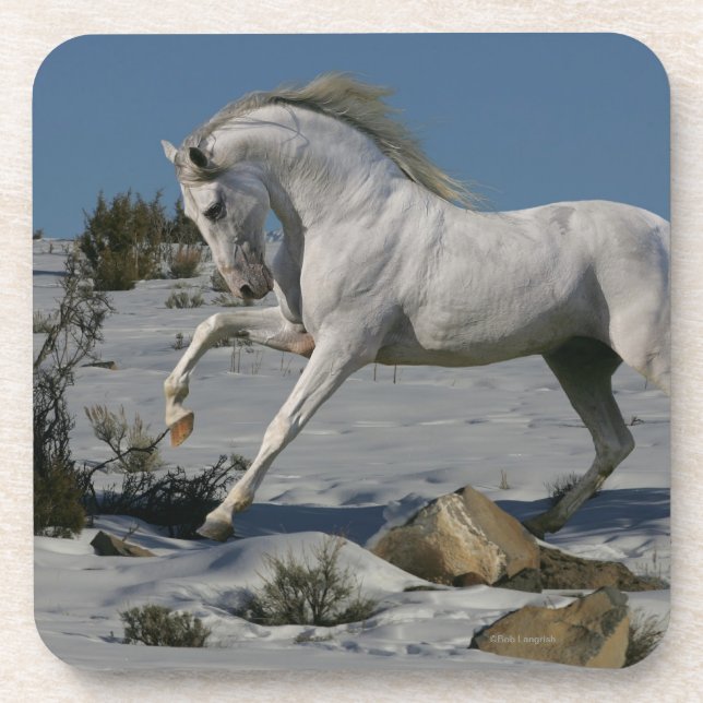 Dessous-de-verre Chevaux d'imaginaire : Roi de neige (Devant)