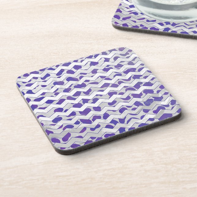 Dessous-de-verre Chevron Dalmatien Violet et Blanc (Côté gauche)