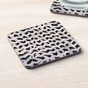 Dessous-de-verre Chevron noir et rose Zebra