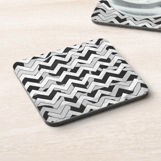 Dessous-de-verre Chevron Vache noir et blanc (Côté gauche)