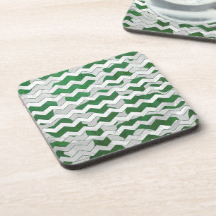 Dessous-de-verre Chevron Vache vert et blanc Impression