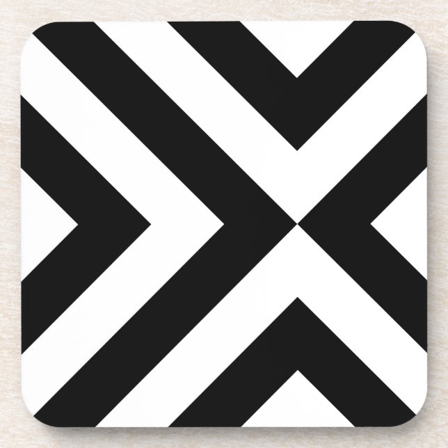 Dessous-de-verre Chevrons noirs et blancs (Devant)