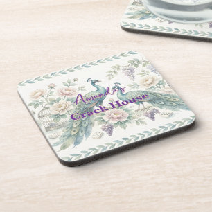 Dessous-de-verre Chic personnalisé Mahjong Paon Chinoiserie