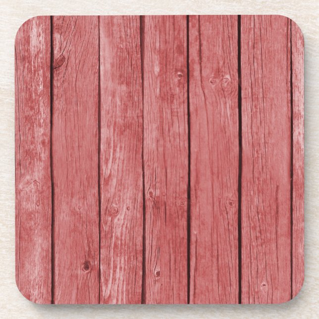 Dessous-de-verre Chic Rouge Rustique Bois (Devant)