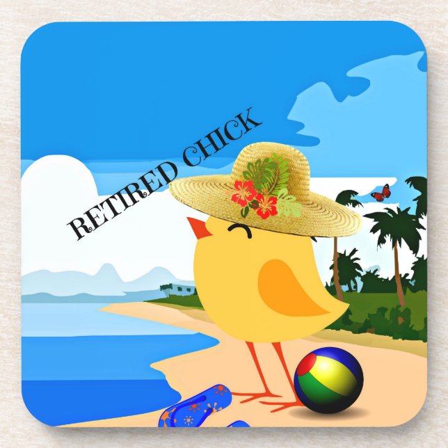 Dessous-de-verre Chick retraité à la plage (Devant)