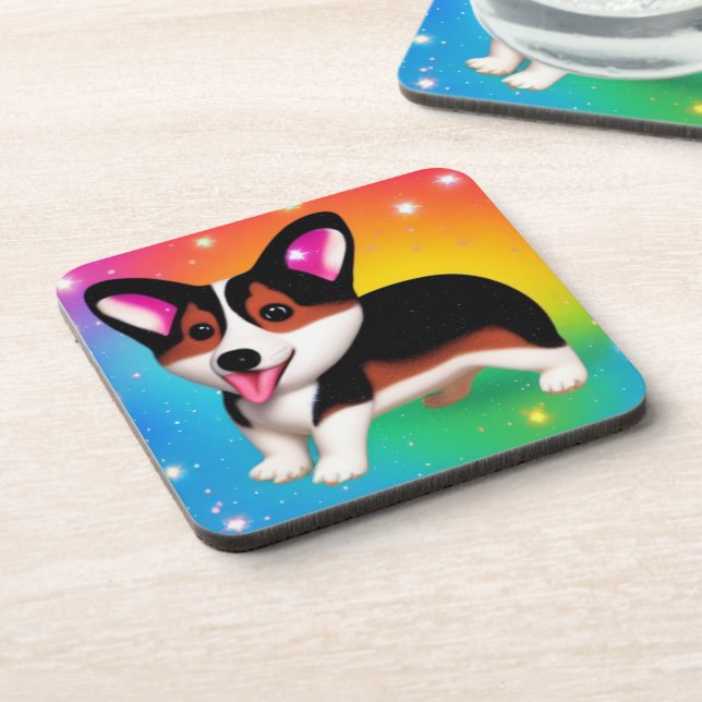 Dessous-de-verre Chien chiot de Corgi drôle (Côté gauche)