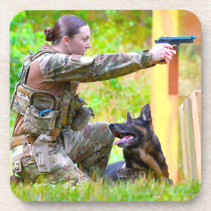 DESSOUS-DE-VERRE CHIEN DE TRAVAIL MILITAIRE AMÉRICAIN