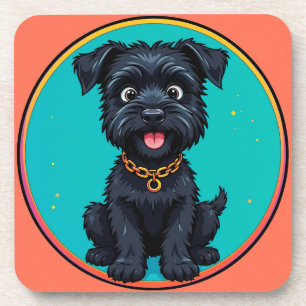 Dessous-de-verre Chien drôle Illustration numérique colorée