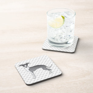 Dessous-de-verre Chien Lévrier Italien Bleu Et Blanc Avec Des Patte