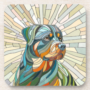 Dessous-de-verre Chien Rottweiler - art de la mosaïque