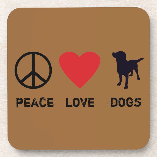 Dessous-de-verre Chiens d'amour de paix (Devant)