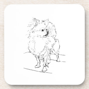 Dessous-de-verre Chihuahua à poils longs - Illustration de chien mi