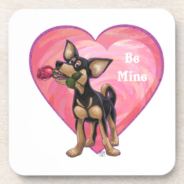 Dessous-de-verre Chihuahua Saint-Valentin (Devant)