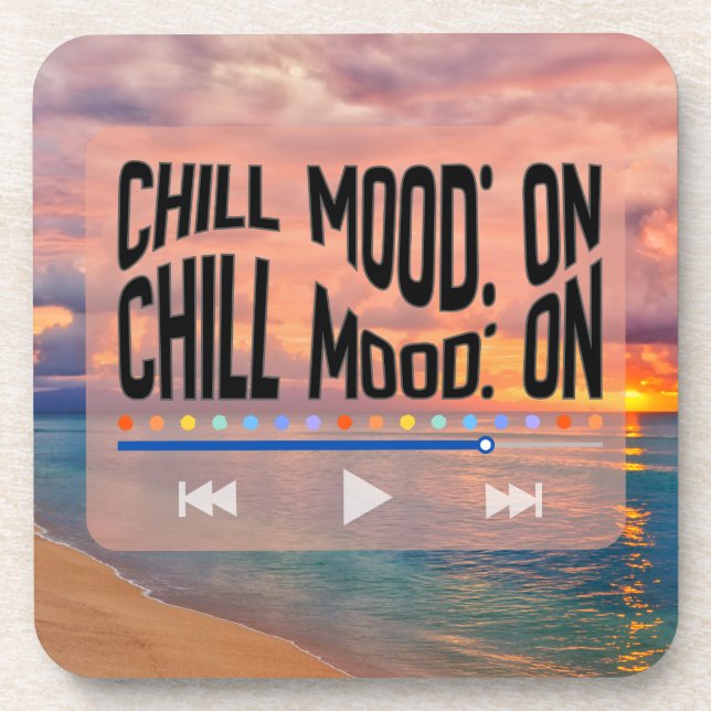Dessous-de-verre Chill Mood On Retro Beach Art (Devant)