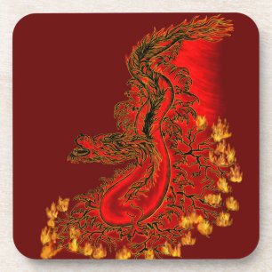 Dessous-de-verre China Dragon red and gold design