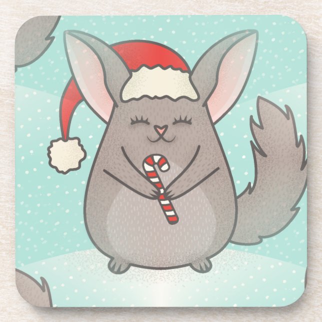 Dessous-de-verre chinchillas de noël (Devant)