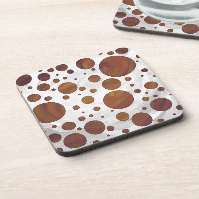 Dessous-de-verre Chocolat Carmel Swirl Polka Dot (Côté gauche)