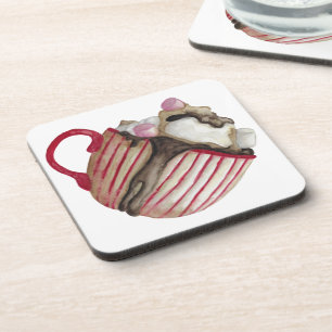 Dessous-de-verre Chocolat chaud et marshmallows cacao sundae