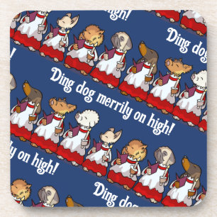 Dessous-de-verre Chœur de chiens drôles de Noël Chien pun Cartoon D