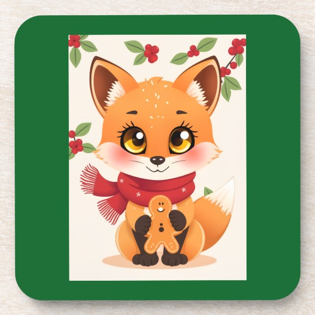 Dessous-de-verre Christmas Fox decor (Devant)