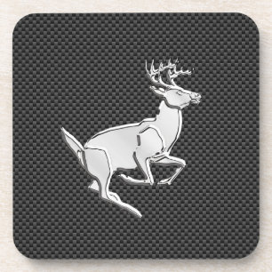 Dessous-de-verre Chrome coureur de cerf sur le décor de fibre de ca