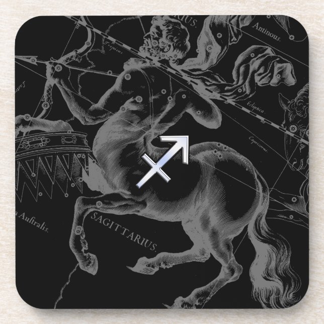 Dessous-de-verre Chrome Sagittarius Zodiac Sign Hevelius circa 1690 (Devant)