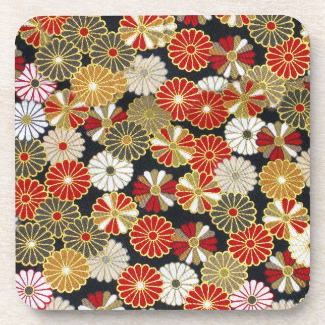Dessous-de-verre Chrysanthèmes en or (Devant)