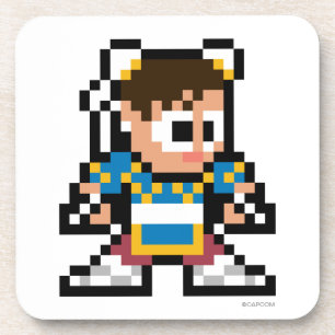 Dessous-de-verre Chun-Li à 8 bits