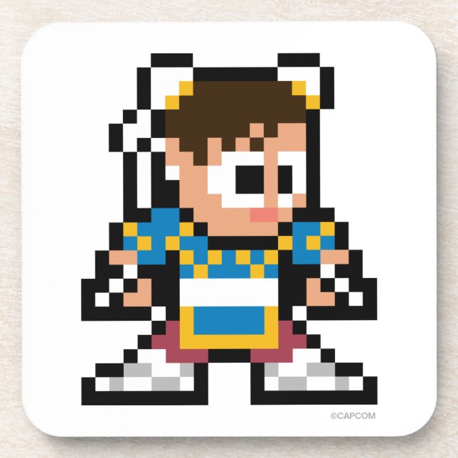 Dessous-de-verre Chun-Li à 8 bits (Devant)