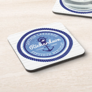 Dessous-de-verre cinquantième Capitaine Nautical Rope Anchor Helm