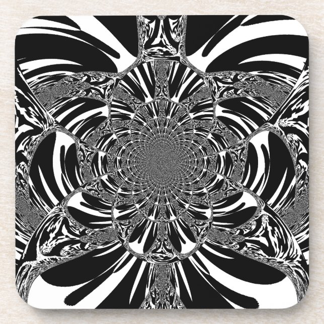 Dessous-de-verre Circulaire Zebra Kaleidoscope Art (Devant)