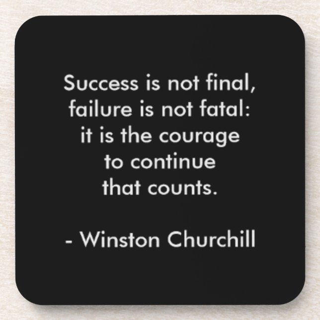 Dessous-de-verre Citation de Winston Churchill ; succès (Devant)