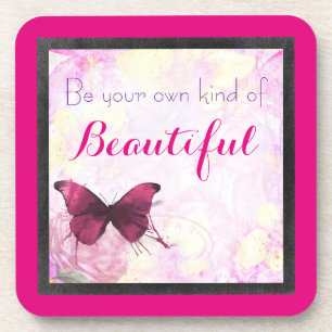 Dessous-de-verre Citation Inspirationnelle Avec Papillon Aquarelle
