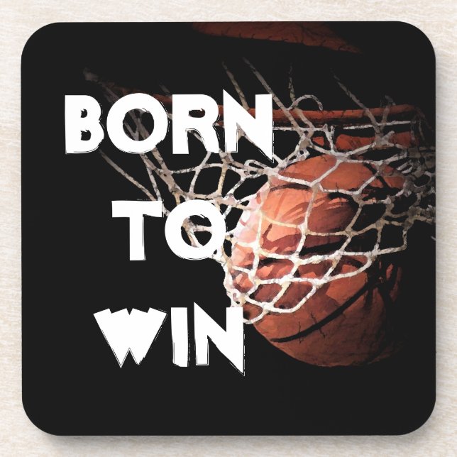 Dessous-de-verre Citation motivationnelle disant Basketball né pour (Devant)