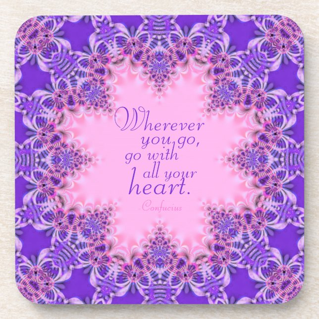 Dessous-de-verre Citation personnalisée violet rose inspirant : Ens (Devant)