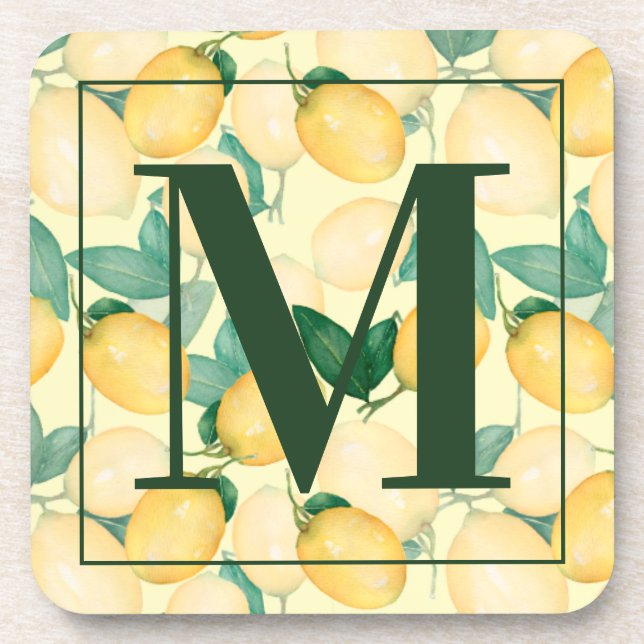 Dessous-de-verre Citrons et verdure élégants (Devant)