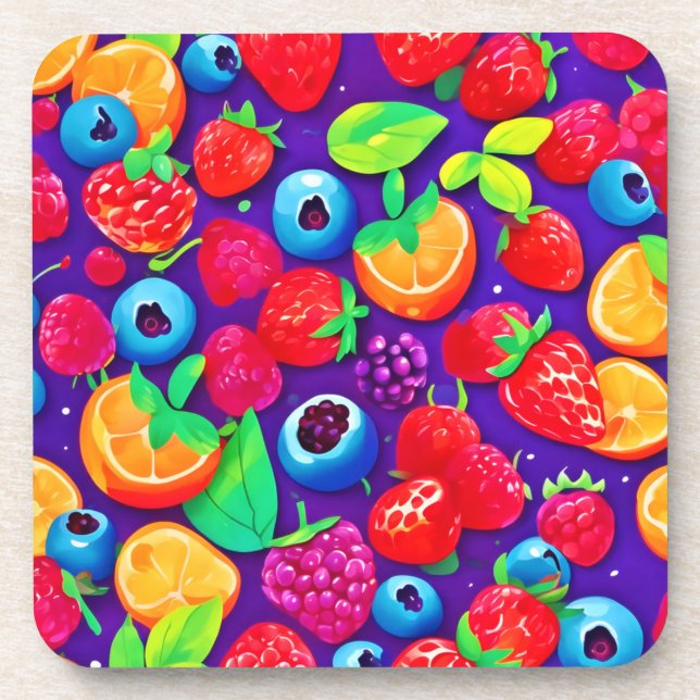 Dessous-de-verre Citrus et baies éclatées (Devant)